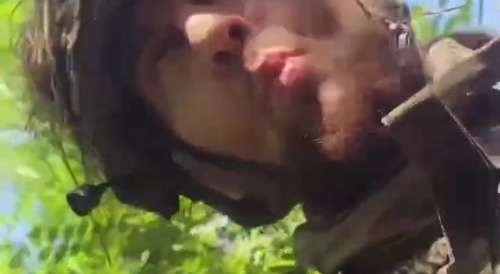 The rotting corpse of a Russian soldier.