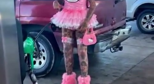 Trans Freak is Caught Pumping Gas