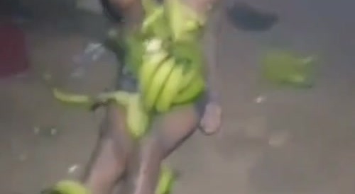 Thief Forced To Suck On Banana He Stoled