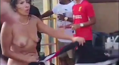 Naked woman attacks old man