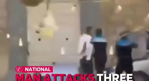 Malta police try to detain a drunk man. Will they succeed?