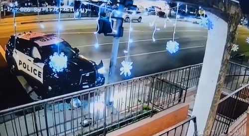 Police run over Black man.